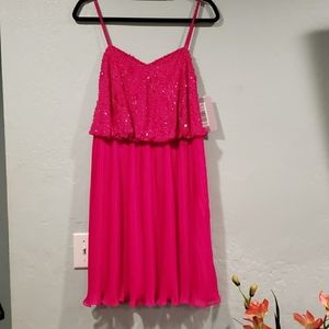 Hot pink beaded dress